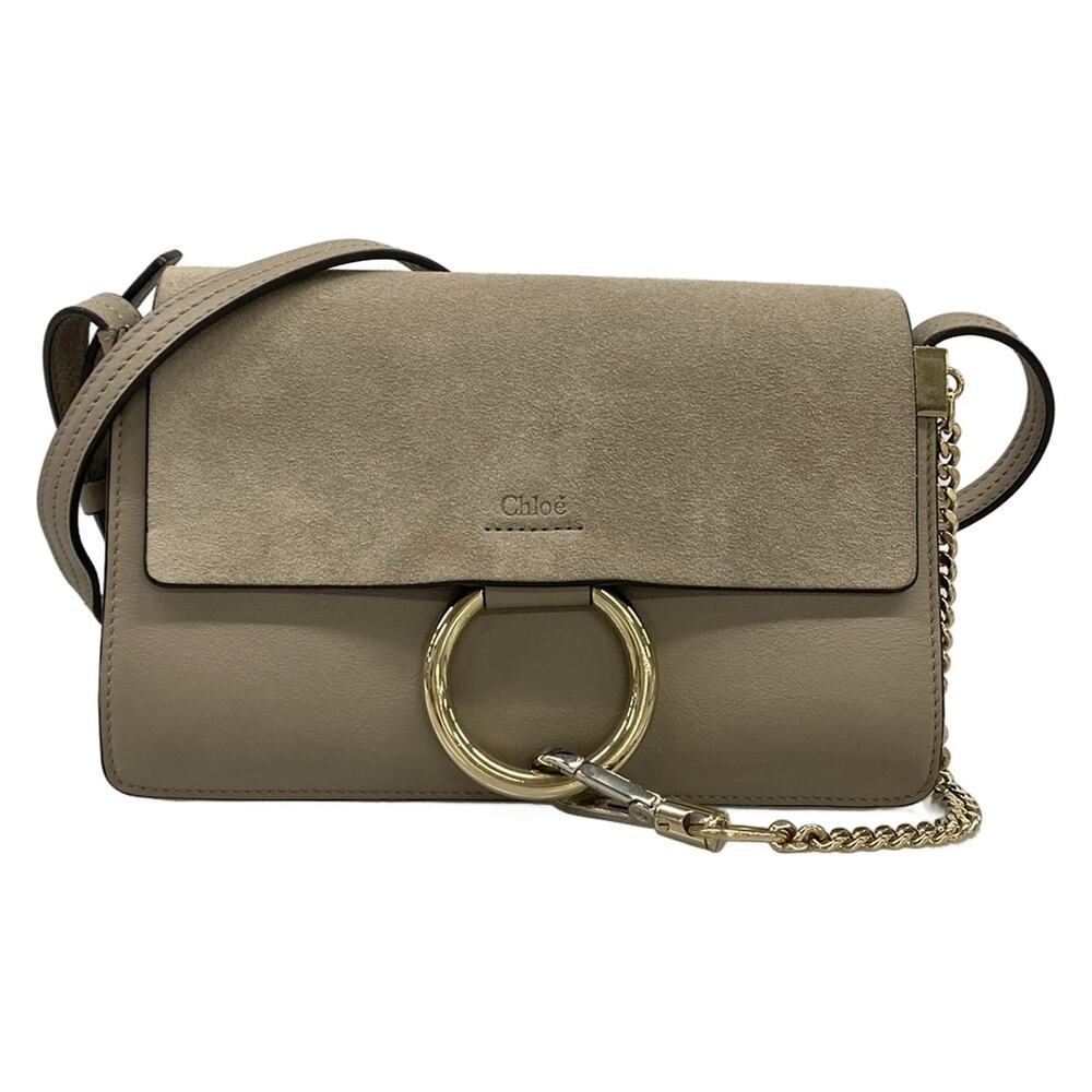 Chloé Faye Small Shoulder Bag Shoulder Bag 3S1127-H2O Leather Suede